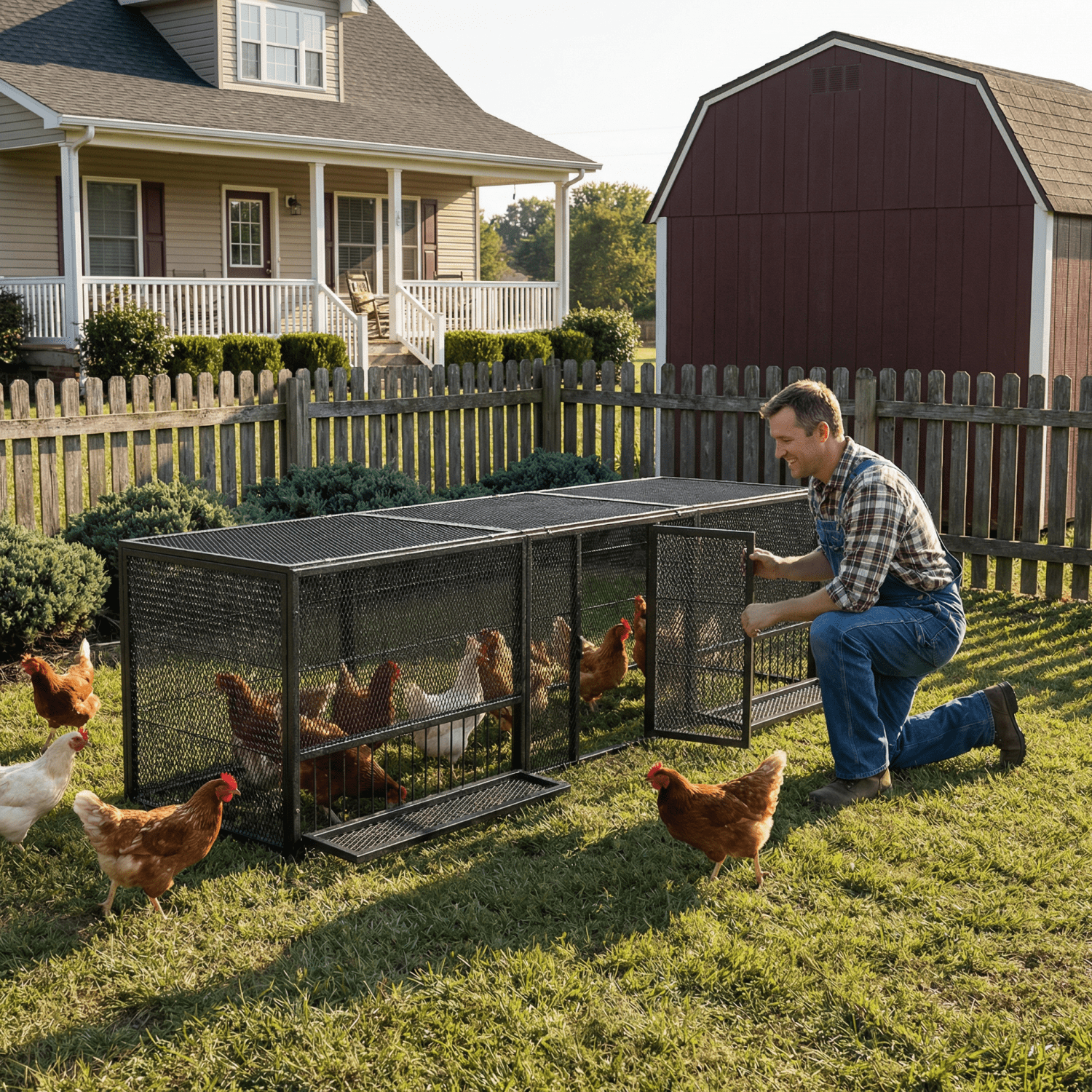 83" Thickened Chicken Coop Durable Pigeon Cage Outdoor Use Comfortable Poultry Cage For Home Breeding With Strong Load-Bearing Chicken Duck Goose Breeding