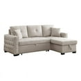 thumbnail image 1 of 83" Wide Reversible Fabric Sleeper Sofa & Storage Chaise-Beige, 1 of 15
