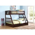 thumbnail image 1 of 83  X 63  X 65  Espresso Pine Wood Twin XL Over Queen Bunk Bed, 1 of 5