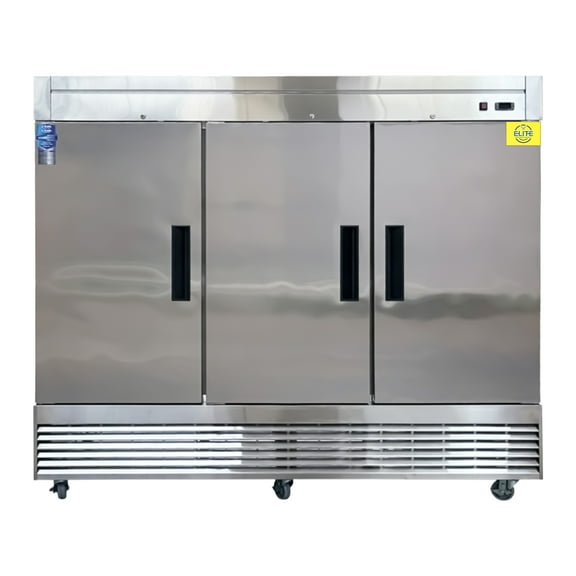 83 in. Three Door Upright Reach-in Commercial Freezer in Stainless Steel 65 Cu. Ft. NSF 83''W x 33''D x 80''H
