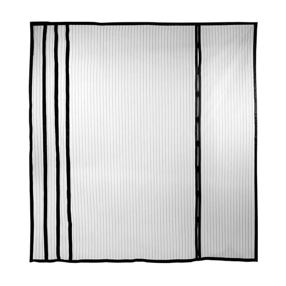 83 in. x 75 in. Bi-Parting Retractable Black Plastic Magnetic Screen Door Double