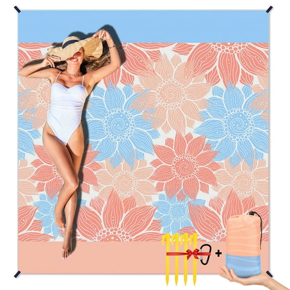 83 x 79'' Beach Blanket, EEEkit Water and Sand Proof Picnic Mat Beach Rug Camping Pad
