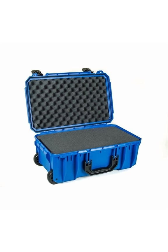 830 Carry On Wheeled Case with Foam- Blue