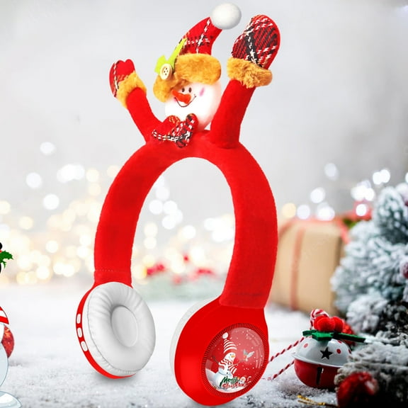 Nilvkv 830 Compositional Animation Santa Claus Head Decoration Bluetooth Earphones Gift Wireless Children for Festivals, Christmas Decorations