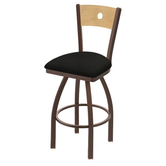 Holland Bar Stool Co Voltaire 25 in. Keyhole Back Swivel Counter Stool with Faux Leather Seat