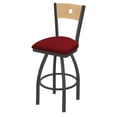 thumbnail image 1 of 830 Voltaire 25" Swivel Counter Stool with Pewter Finish, Natural Back and Graph Ruby Seat, 1 of 3