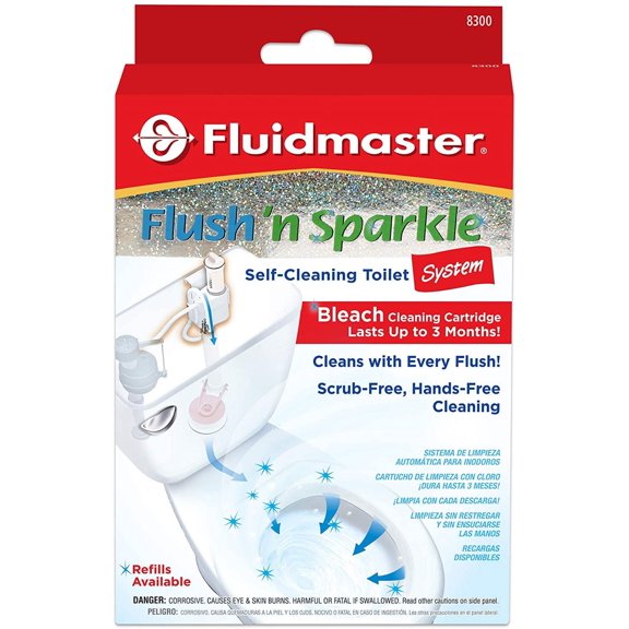 8300 flush 'and shine' automatic toilet cleaning system with bleach box, 1 pack (1 bag) (packaging may vary)