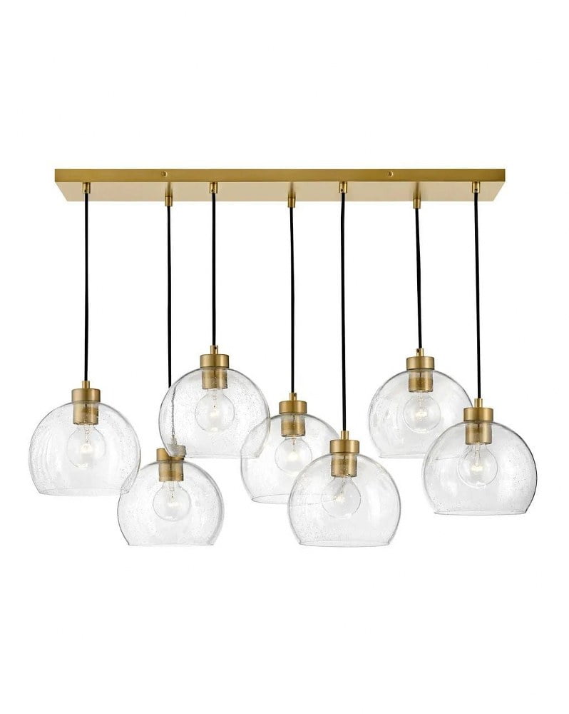 Lark Rumi 40" Lacquered Brass Modern 7-Light Pendant