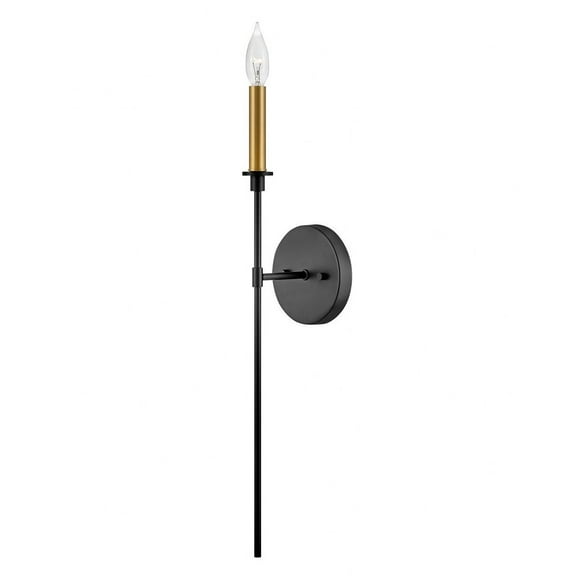 83070BK Lark Hux - 1 Light Tall Wall Sconce In Transitional and Classic Style-24 Inches Tall and 5.25 Inches Wide