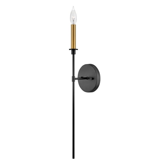 83070BK Lark Hux - 1 Light Tall Wall Sconce In Transitional and Classic Style-24 Inches Tall and 5.25 Inches Wide