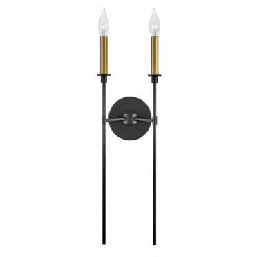 83072BK-Lark-Hux - 2 Light Tall Wall Sconce In Transitional and Classic Style-24 Inches Tall and 7.5 Inches Wide