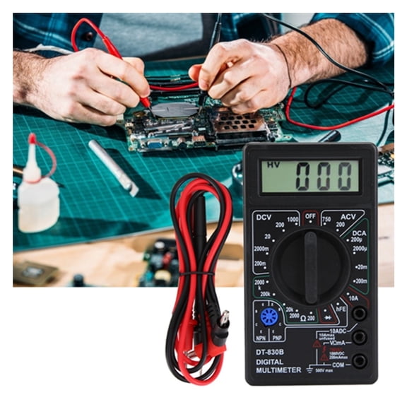 830B Multifunctional Portable LCD Digital Multimeter - Amp Volt Ohm Tester & Digital Ohmmeter ,Easy to Use