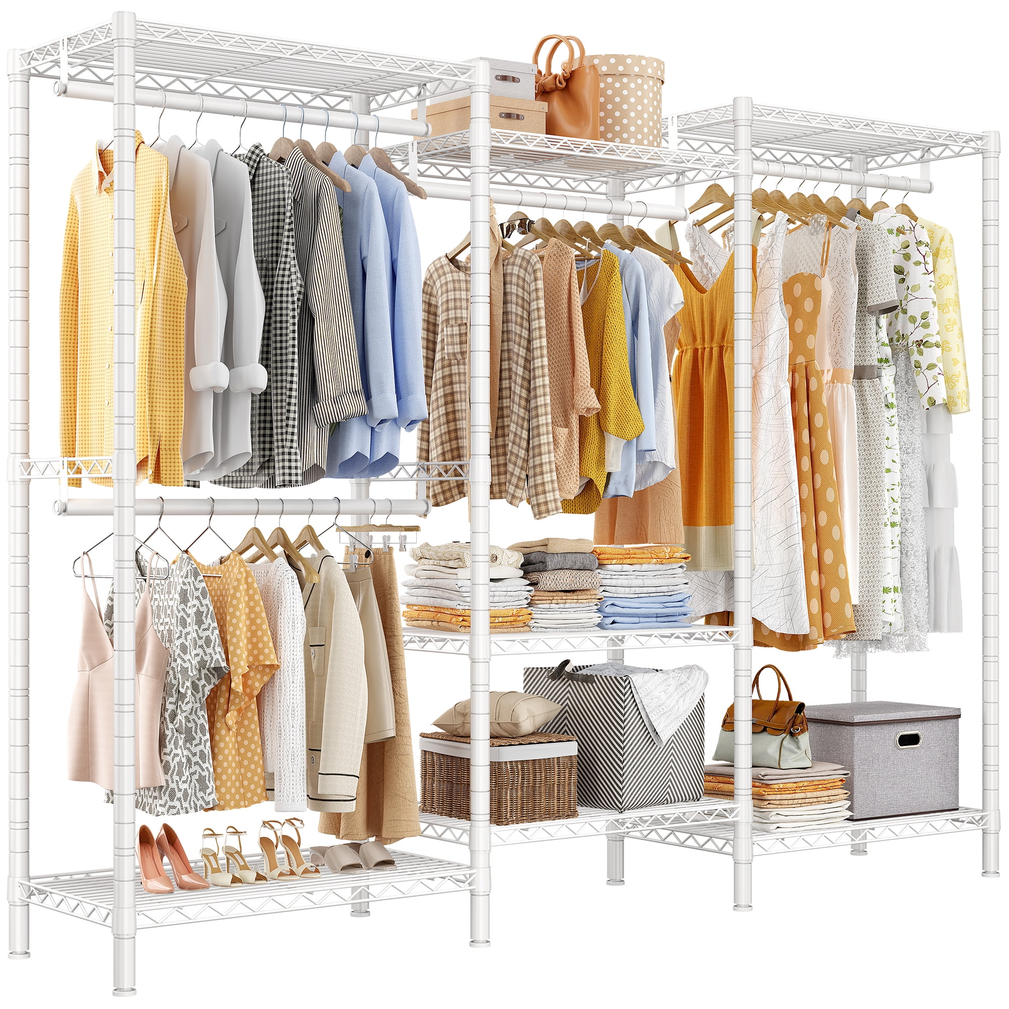Free Shipping Whitmor 4 Shelf Rolling Garment Rack Metal Chrome Walmart