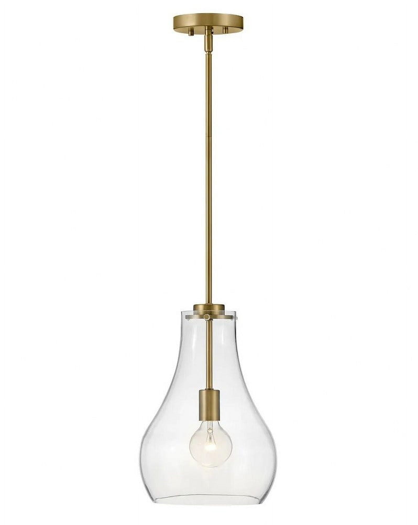 Lark Frankie Teardrop Clear Glass & Lacquered Brass Pendant Light
