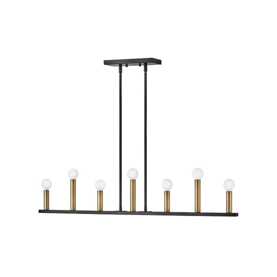 83156BK Lark Lazlo - 7 Light Linear Chandelier In Transitional and Modern Style-6.25 Inches Tall and 40 Inches Wide