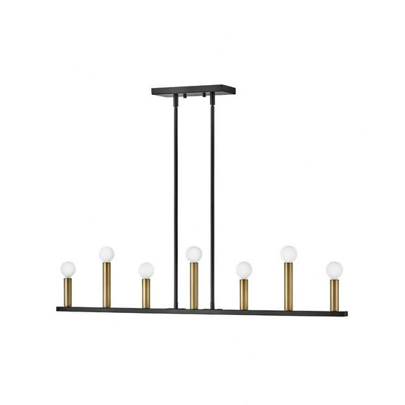 83156BK Lark Lazlo - 7 Light Linear Chandelier In Transitional and Modern Style-6.25 Inches Tall and 40 Inches Wide