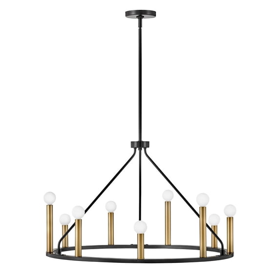 83158BK Lark Lazlo - 9 Light Medium Chandelier In Transitional and Modern Style-18.5 Inches Tall and 30 Inches Wide