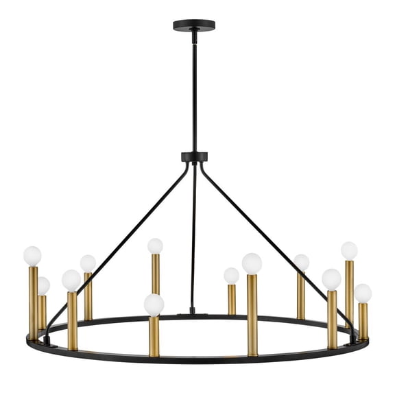 83159BK Lark Lazlo - 60W 12 LED Large Chandelier In Modern Style-20.5 Inches Tall and 38 Inches Wide