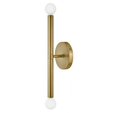 83192LCB-Lark-Millie - 2 Light Tall Wall Sconce In Modern and Mid-Century Modern Style-14 Inches Tall and 5 Inches Wide-Lacquered Brass Finish