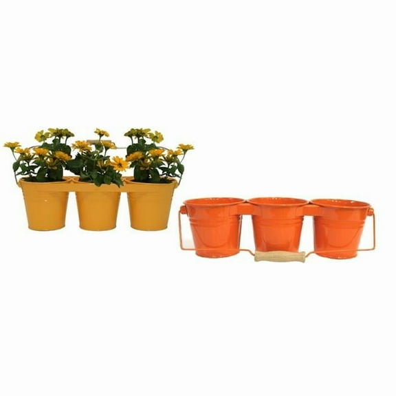 8333E-SAFF-TA S-2 Enameled Galvanized Steel Steel Window Box Planter, Saffron - 2 Piece