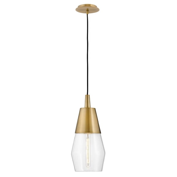 83397LCB Lark Livie - 1 Light Pendant In Modern Style-18 Inches Tall and 8 Inches Wide-Lacquered Brass Finish