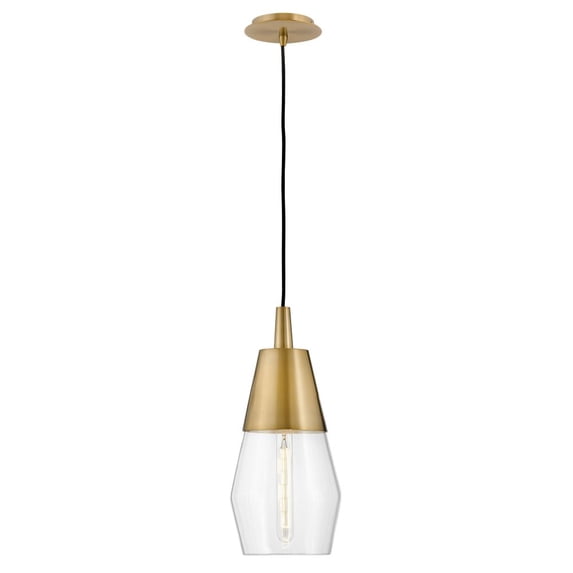 83397LCB Lark Livie - 1 Light Pendant In Modern Style-18 Inches Tall and 8 Inches Wide-Lacquered Brass Finish