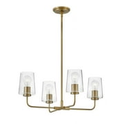 83454LCB-Lark-Kline - 4 Light Medium Chandelier In Transitional Style-9.75 Inches Tall and 25 Inches Wide-Lacquered Brass Finish