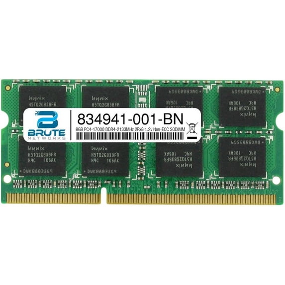 Brute Networks 834941-001-BN - 8GB DDR4-2133MHz 2Rx8 Non-ECC SODIMM (Compatible with OEM PN# 834941-001)