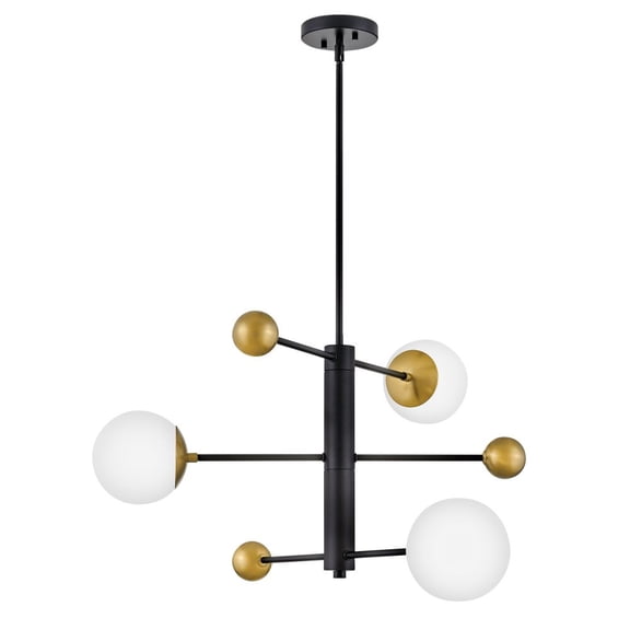 83573BK Lark Auggie - 15W 3 LED Medium Chandelier In Mid-Century Modern Style-15.5 Inches Tall and 31 Inches Wide