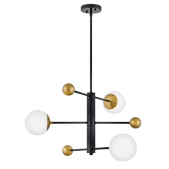 83573BK Lark Auggie - 15W 3 LED Medium Chandelier In Mid-Century Modern Style-15.5 Inches Tall and 31 Inches Wide