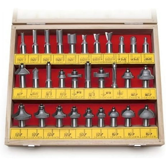 8369 1/2-Inch shank Carbide-tipped Router Bit Set, 30-Piece