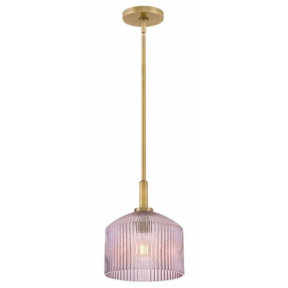 83727LCB-RO Lark Lisette - 12W 1 LED Small Pendant-10.75 Inches Tall and 9 Inches Wide-Rose Glass Color