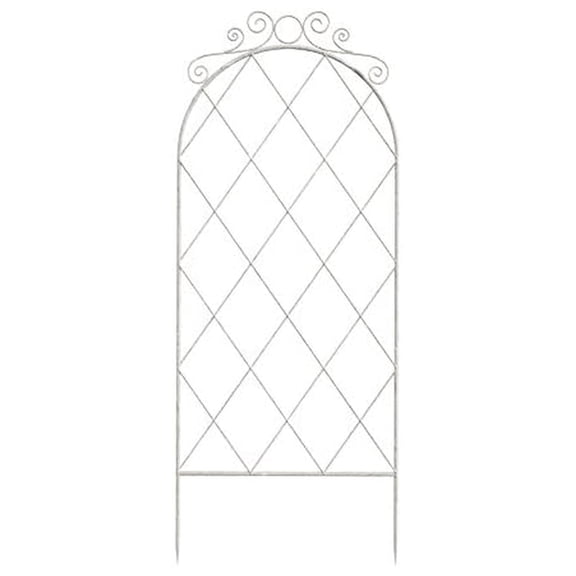 83790 60" French Country Distressed White Scroll Trellis