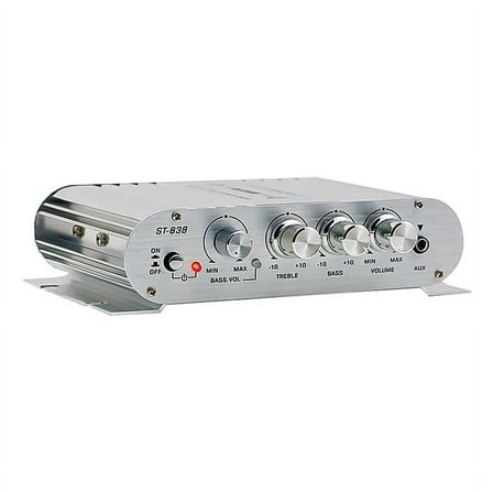 838 HiFi 2.1 Channel Power Amplifier 80Wx2 Stereo Sound Amp with Subwoofer Output Home Audio Amplifier White