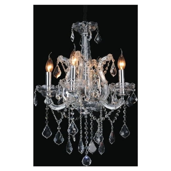 8397P18C-4(Clear)-CWI Lighting-4 Light Chandelier with Chrome Finish-Chrome Finish-Clear Glass Color -Traditional Installation