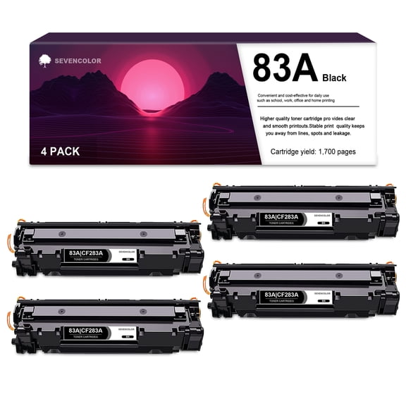 83A | CF283A Black TonerCartridge-CompatibleCF283AReplacementfor HP M201 M201dw M201n PrintersToner, 4 Pack