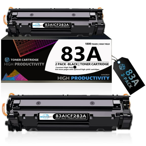 83A Toner Cartridge Compatible for HP 83A CF283A Pro MFP M125nw M225dn M127fw M127fn M225dwPrinter Ink(Black, 2-Pack)