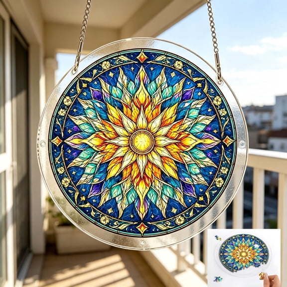 83Pcs Floral Acrylic Puzzle Suncatcher, sturdy sheet material withstand frequent handling, creative jigsaw release daily mental pressure, charming hanging piece beautify family living resting zone