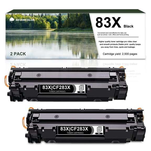 83X Black High-Yield Toner Cartridge-Compatible CF283X Replacement for HP M201 M201dw M201n Printers Toner, 2 Pack