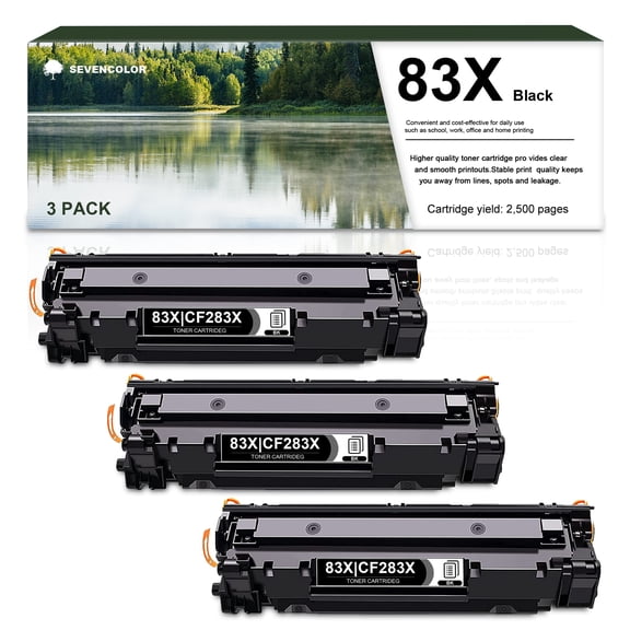 83X Black High-Yield Toner Cartridge-Compatible CF283X Replacement for HP M201 M201dw M201n Printers Toner, 3 Pack
