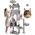thumbnail image 1 of 83in Heavy Duty Cat Tree for Large Cats - XXL Multi-Level Cat Tower with 9 Sisal Scratching Posts, 2 Condos & Perches - Light Grey Modern Indoor Playhouse, 1 of 6