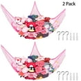 thumbnail image 1 of 83in Toy Hammock 1 in Mesh Plush Animals Triangle Net Stuffed Toys Organizer Gift for Children(2Pack,Pink), 1 of 7