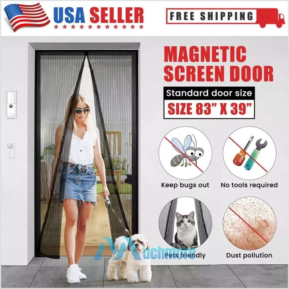 83inx39in Screen Mesh Door Heavy Duty Mosquito Net Anti Bug