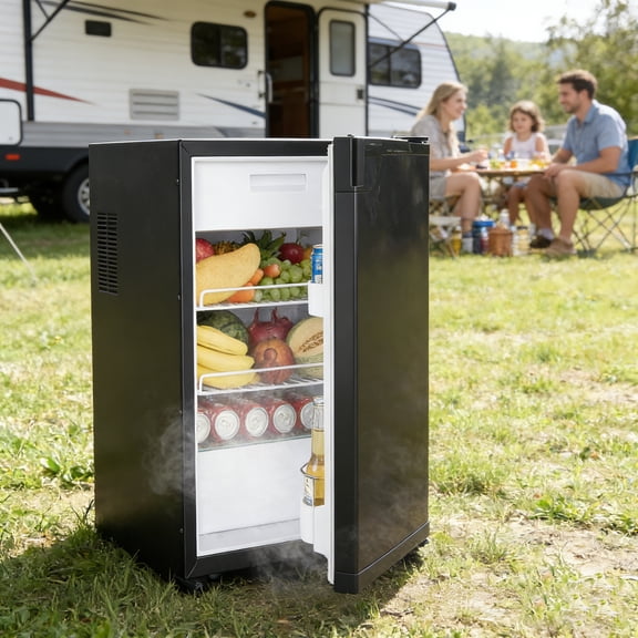 83l 12v Rv Refrigerator With App Control, Portable Car Freezer Fridge With Lock (-4-46) For Truck, Camper, And Travel, 12/24v Dc, Black