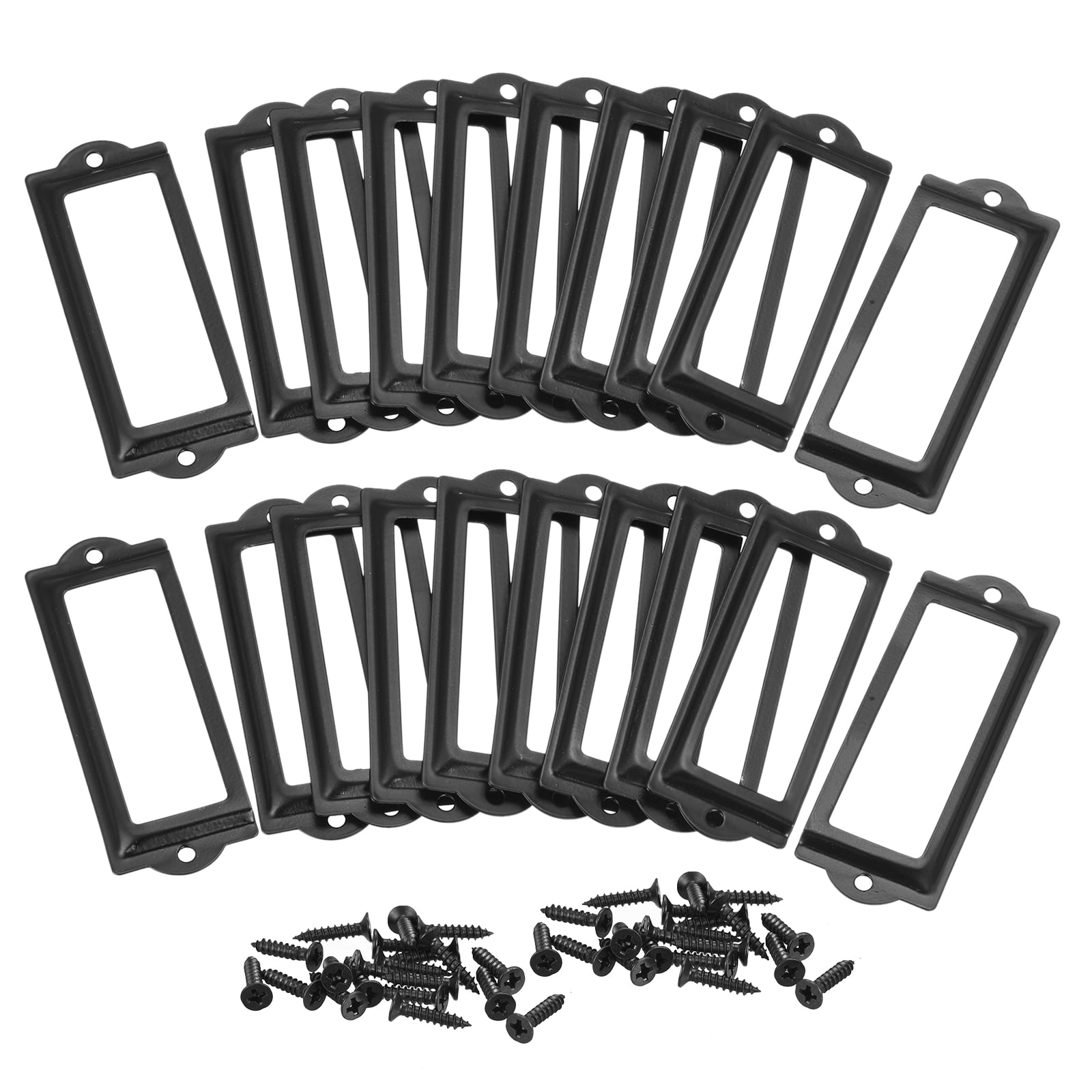 83x30mm Drawer Tag Label Metal Label Holder File Tag Frames Black 30 ...