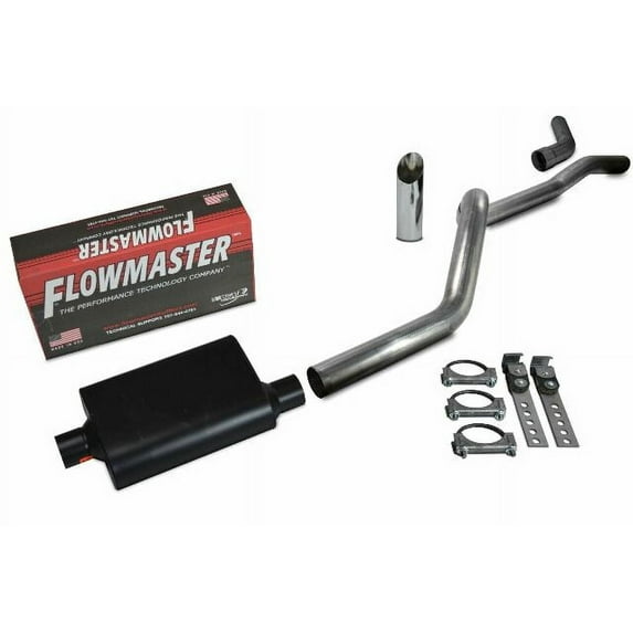 84-01 Jeep Cherokee 2.5" Aluminized Exhaust Kit Flowmaster 40 Series Tip Corner