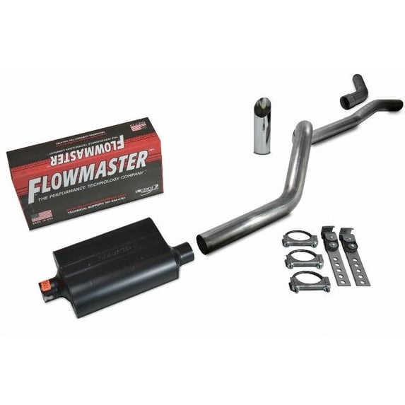 84-01 Jeep Cherokee 2.5" Aluminized Exhaust Kit Flowmaster Super 40 Tip Corner
