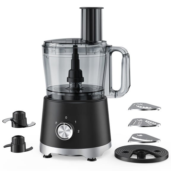 84.54oz Electric Food Processor Vegetable Chopper, 600W 3 Speed Adjustable, Slicing Shredding Mincing Pureeing, Includes Bowl Scraper, Black Stainless Steel Kitchen Appliance