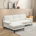 thumbnail image 1 of 84.6'' Convertible Sectional Sofa, Modern L Shaped Couch with Reversible Chaise, 3-Seat Comfy Sectional Couches for Living Room, Upholstered Chenille Deep Seat Sofa with Fluffy Armrests for Bedroom, 1 of 7