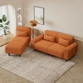 thumbnail image 1 of 84.6" Large Size Sofa, Modern Multi-Function Modular Sectional Sofa Couch with 3 Waist Pillows, Comfy Sofa Couches for Living Room, Apartment, Bedroom, Small Space, Orange, 1 of 7